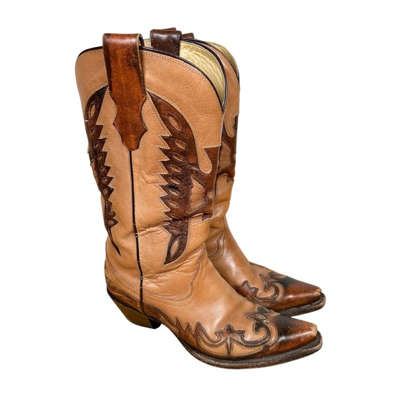 Corral Brown Leather Embroidered Bird Western Cowboy Boots - Picture 3 of 8